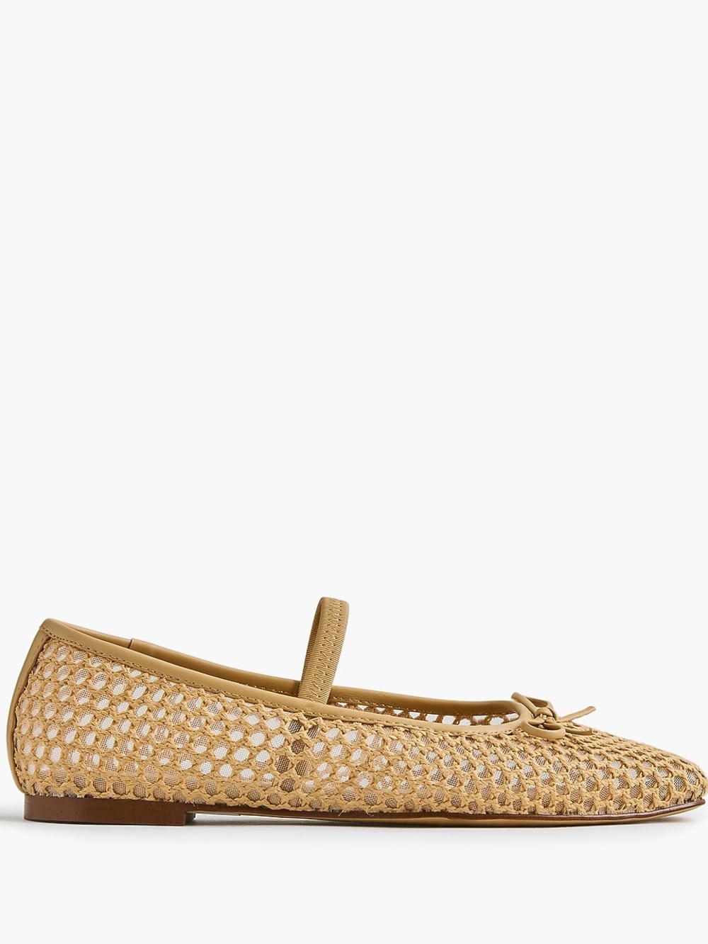 JCREW Woven Ballerina Flats Leather Nude BNWT 10 Mesh Flat sold out style
